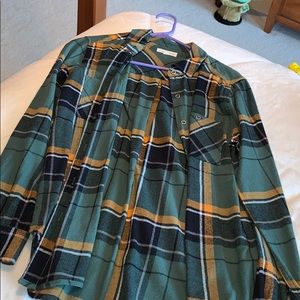 LA Hearts - Green and Gold Flannel